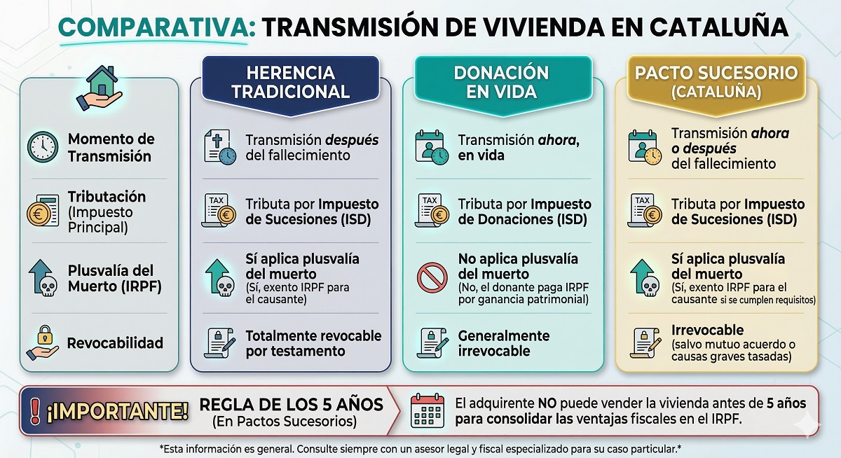 Taula Comparativa Transmissió d'Habitatge a Catalunya